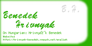 benedek hrivnyak business card